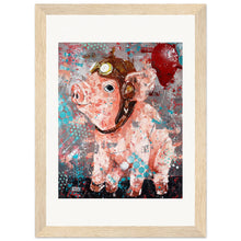 Load image into Gallery viewer, Flying Pig Wooden Framed Print