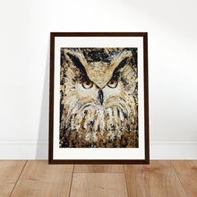 Load image into Gallery viewer, Golden Owl Print Wooden Framed