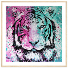 Load image into Gallery viewer, Pink Tiger Wooden Framed Print