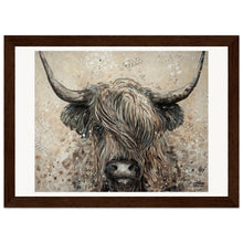 Load image into Gallery viewer, Highland Cow Wooden Framed Print