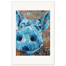 Load image into Gallery viewer, Blue Pig Wooden Framed Print