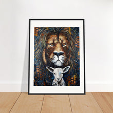 Load image into Gallery viewer, Lion And Lamb Print Wooden Framed