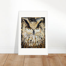 Load image into Gallery viewer, Golden Owl Print Wooden Framed