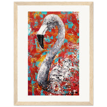 Load image into Gallery viewer, Red Flamingo Wooden Framed Print