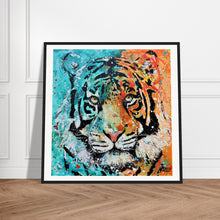 Load image into Gallery viewer, Two Toned Print Wooden Framed
