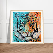 Load image into Gallery viewer, Two Toned Print Wooden Framed