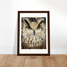 Load image into Gallery viewer, Golden Owl Print Wooden Framed