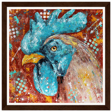 Load image into Gallery viewer, Cockablueddle Blue Wooden Framed Print