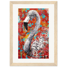 Load image into Gallery viewer, Red Flamingo Wooden Framed Print