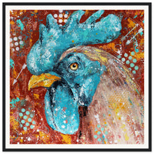 Load image into Gallery viewer, Cockablueddle Blue Wooden Framed Print