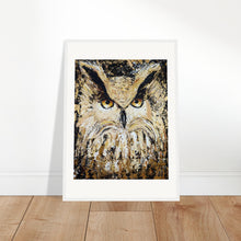 Load image into Gallery viewer, Golden Owl Print Wooden Framed