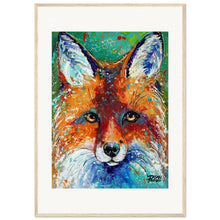 Load image into Gallery viewer, Friendly Fox Print Wooden Framed