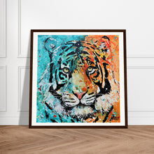 Load image into Gallery viewer, Two Toned Print Wooden Framed