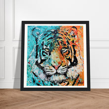 Load image into Gallery viewer, Two Toned Print Wooden Framed