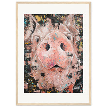 Load image into Gallery viewer, Piggy Smalls Print Wooden Framed