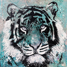Load image into Gallery viewer, Teal Tiger Canvas Print
