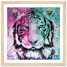 Load image into Gallery viewer, Pink Tiger Wooden Framed Print
