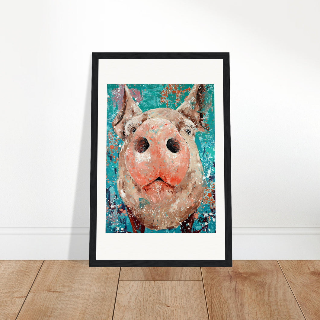 This Little Piggy Print Wooden Framed