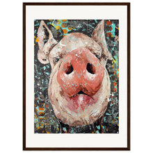 Load image into Gallery viewer, Oink Until Your Hearts Content Print  Wooden Framed
