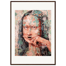 Load image into Gallery viewer, Mona Lisa With A MoustacheWooden Framed Print
