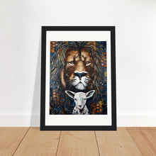 Load image into Gallery viewer, Lion And Lamb Print Wooden Framed
