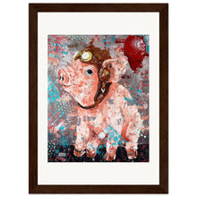 Load image into Gallery viewer, Flying Pig  Wooden Framed Print
