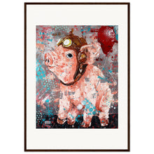 Load image into Gallery viewer, Flying Pig  Wooden Framed Print
