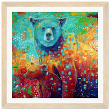 Load image into Gallery viewer, Mama And Baby Bear Print Wooden Framed
