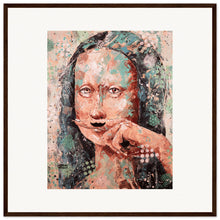 Load image into Gallery viewer, Mona Lisa With A MoustacheWooden Framed Print
