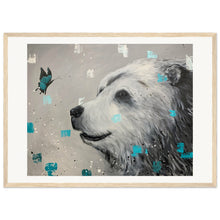 Load image into Gallery viewer, Bear and Butterfly Print Wooden Framed
