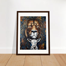 Load image into Gallery viewer, Lion And Lamb Print Wooden Framed
