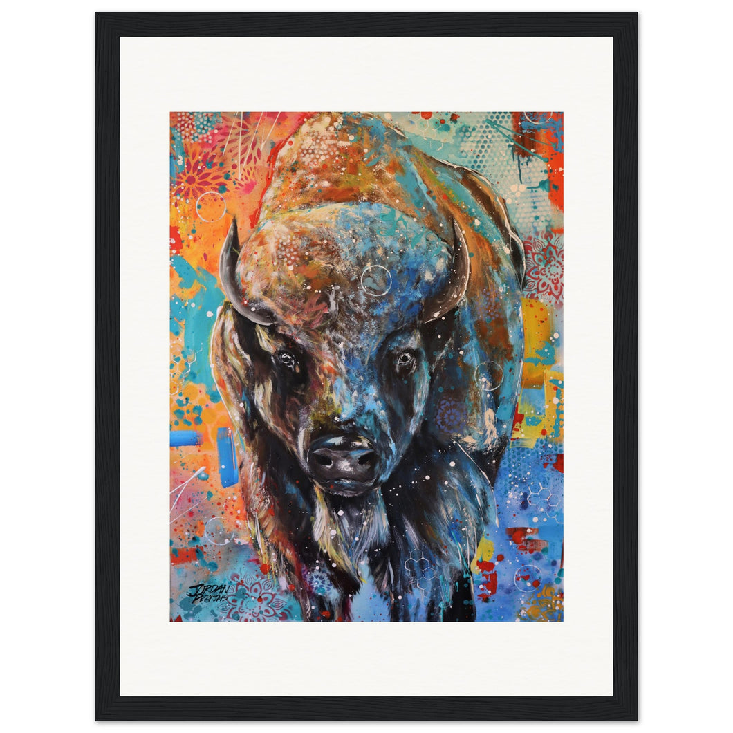 Buffalo  Wooden Framed Print