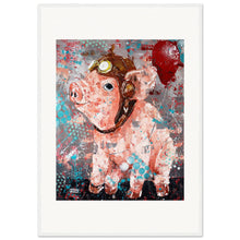 Load image into Gallery viewer, Flying Pig  Wooden Framed Print
