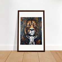 Load image into Gallery viewer, Lion And Lamb Print Wooden Framed
