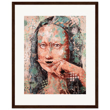 Load image into Gallery viewer, Mona Lisa With A MoustacheWooden Framed Print
