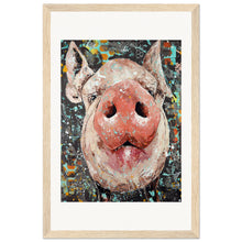 Load image into Gallery viewer, Oink Until Your Hearts Content Print  Wooden Framed
