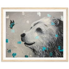 Load image into Gallery viewer, Bear and Butterfly Print Wooden Framed
