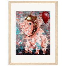 Load image into Gallery viewer, Flying Pig  Wooden Framed Print
