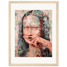 Load image into Gallery viewer, Mona Lisa With A MoustacheWooden Framed Print
