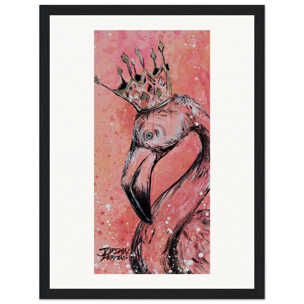 Flamingo King  Wooden Framed Print