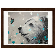 Load image into Gallery viewer, Bear and Butterfly Print Wooden Framed
