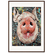 Load image into Gallery viewer, Oink Until Your Hearts Content Print  Wooden Framed
