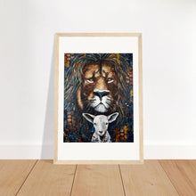 Load image into Gallery viewer, Lion And Lamb Print Wooden Framed
