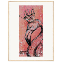 Load image into Gallery viewer, Flamingo King  Wooden Framed Print
