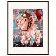 Load image into Gallery viewer, Flying Pig  Wooden Framed Print
