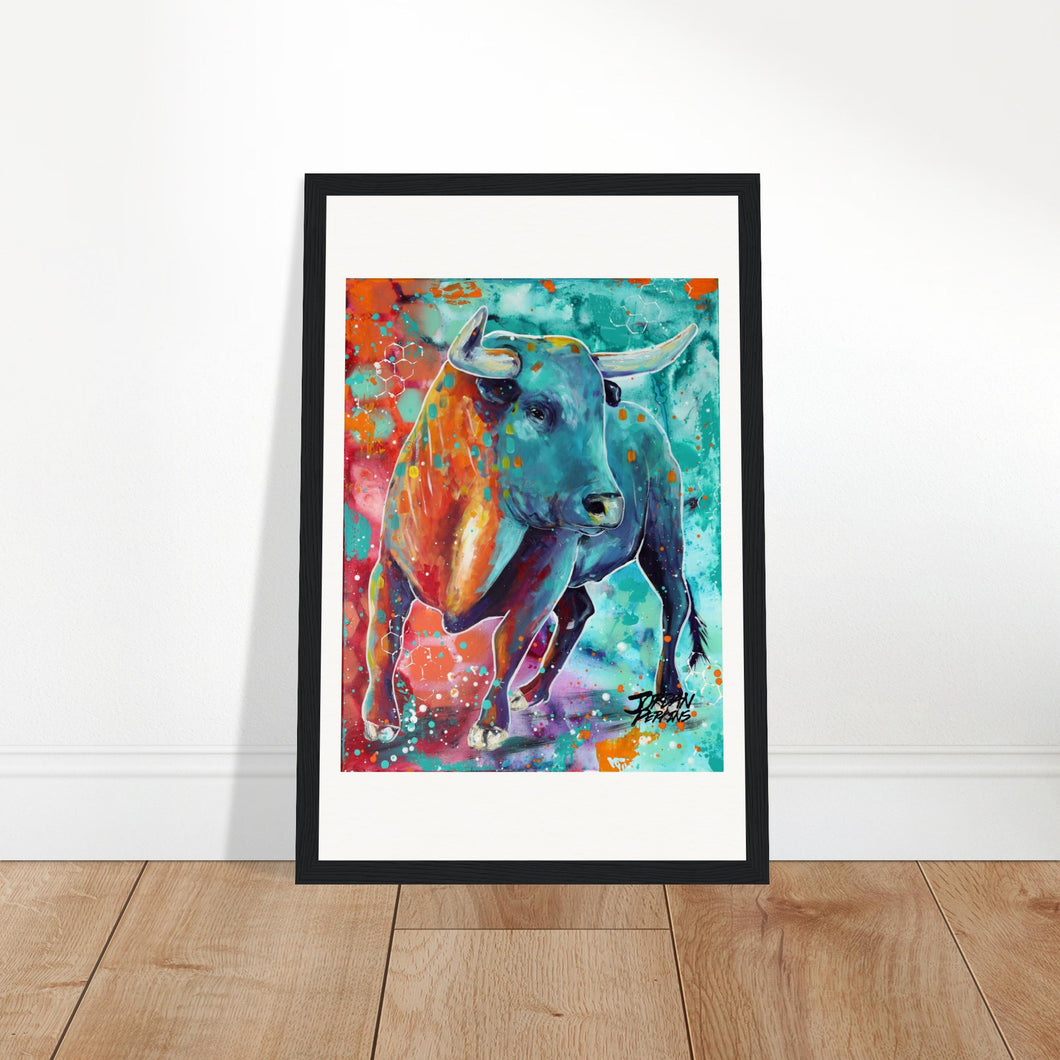 No Bull Print Wooden Framed