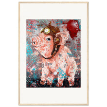 Load image into Gallery viewer, Flying Pig  Wooden Framed Print
