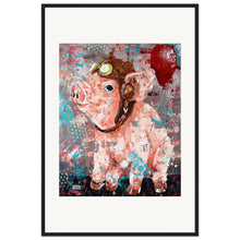 Load image into Gallery viewer, Flying Pig  Wooden Framed Print
