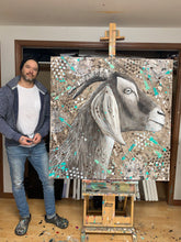 Load image into Gallery viewer, The Harder You Work, The Luckier You Goat. Sold
