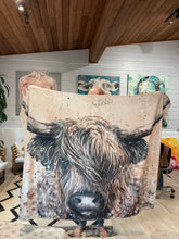 Load image into Gallery viewer, Highland Cow Flannel Blanket
